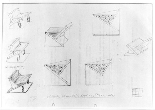 Hermann Waldenburg (Entwurf), Vorstudien zu Sessel "Schleudersitz", 1983/84
