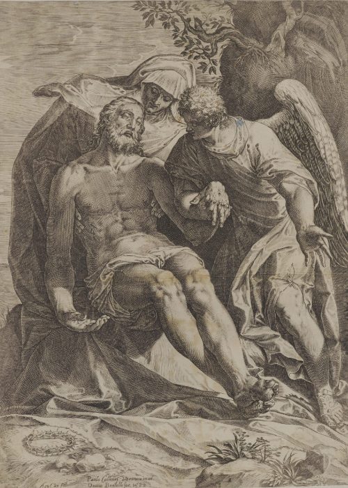 Agostino Carracci (Künstler*in), Pietà mit Engel, 1582