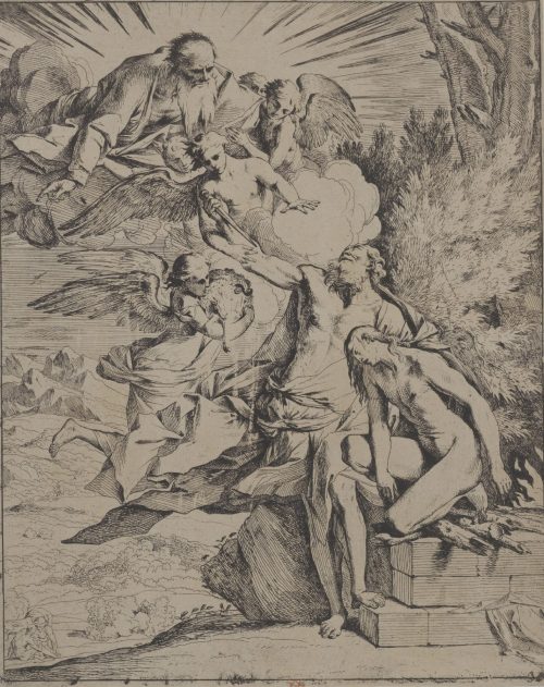 Pietro Testa (Radierer*in), Das Opfer des Abraham, 1640/42