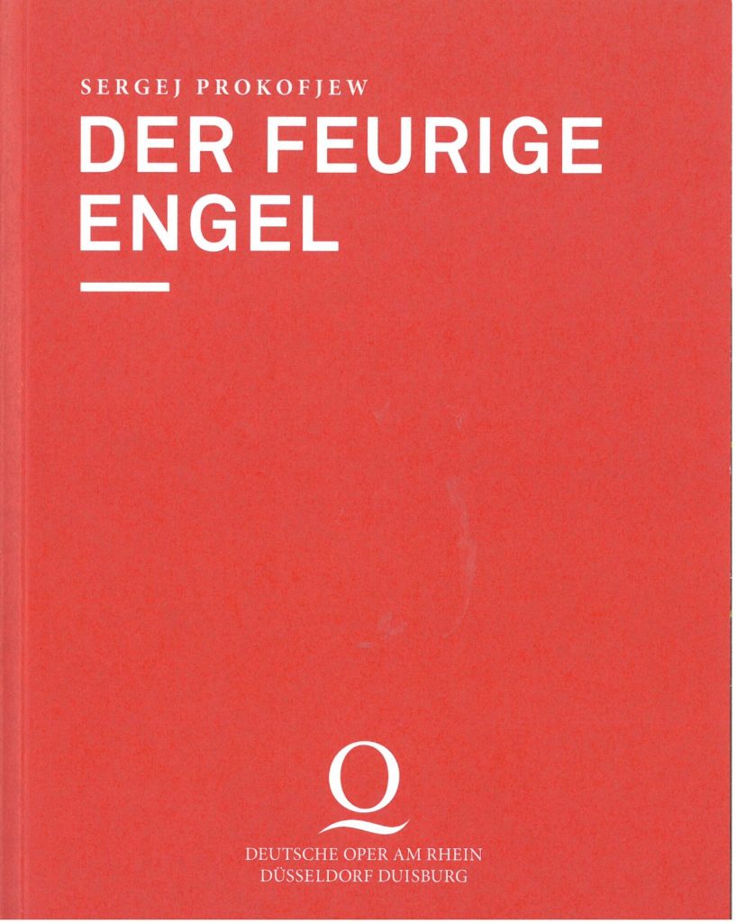 Programmheft zu "Der feurige Engel" von Sergej Prokofjew. Premiere an der Deutschen Oper am Rhe ...