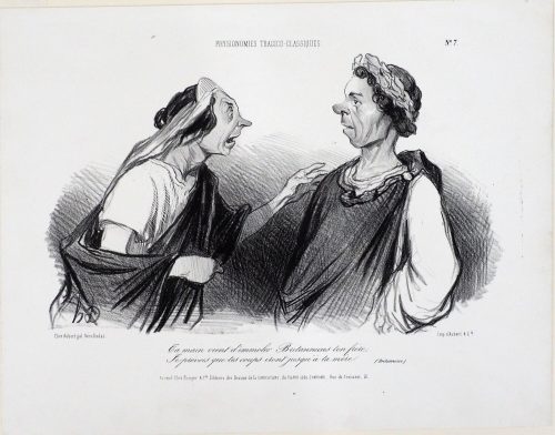 Honoré Daumier (Künstler*in), Ta main vient d'immoler Britannicus ton frère,
Je prévois que tes coups iront jusqu'à ta mère.
(Britannicus.), ca. 1841