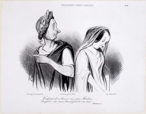 Honoré Daumier (Künstler*in), Caché près de ces lieux, je vous verrai, Madame;
Renfermez votre amour dans le fond de votre âme.
(Britannicus.), ca. 1841