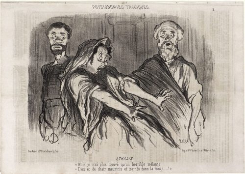 Honoré Daumier (Künstler*in), Athalie
"Mais je n'ai plus trouvé qu'un horrible mélange
"D'os et de chair meurtris et traînés dans la fange....!", 08.03.1851