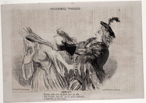 Honoré Daumier (Künstler*in), Hamlet.
"Prenez cette urne et jurez-moi sur elle,.........
"Non ta mère, mon fils, ne fut point criminelle.....
"L'osez-vous, je vous crois!........, 21.03.1851