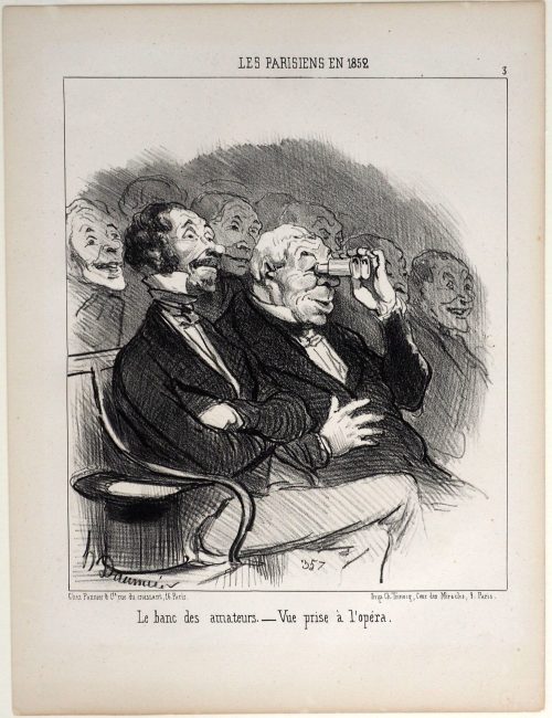 Honoré Daumier (Künstler*in), Le banc des amateurs. - Vue prise à l'opéra., ca. 1852