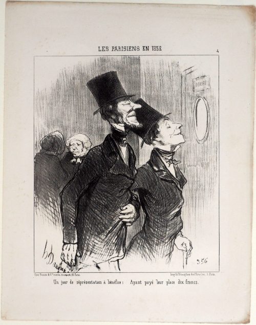 Honoré Daumier (Künstler*in), Un jour de représentation à bénéfice: Ayant payé leur place dix francs., ca. 1852