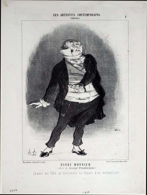 Honoré Daumier (Künstler*in), Henri Monnier.
(Rôle de Joseph Prudhomme.)
Jamais ma fille ne deviendra la femme d'un écrivassier!.., ca. 1852