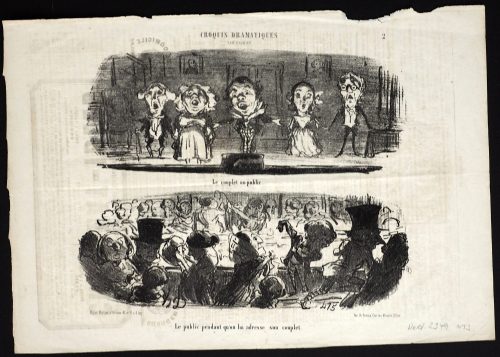 Honoré Daumier (Künstler*in), Le couplet au public.
---
Le public pendant qu'on lui adresse son couplet., 11.01.1853