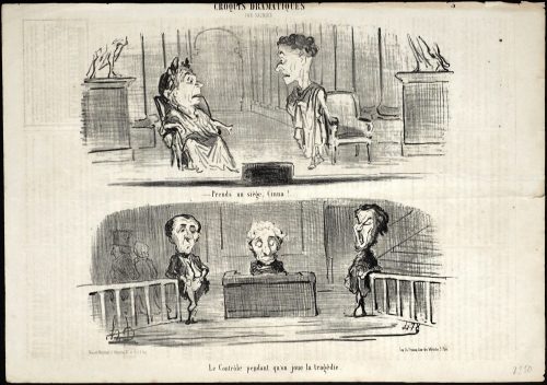 Honoré Daumier (Künstler*in), - Prends un siège, Cinna !...
---
Le Contrôle pendant qu'on joue la tragédie., 18.01.1853