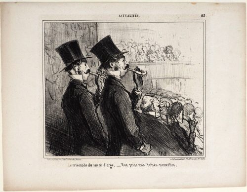 Honoré Daumier (Künstler*in), Le triomphe du sucre d'orge, - Vue prise aux Folies-nouvelles., ca. 1855