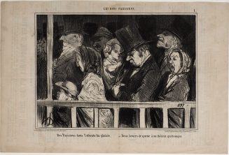 Des Parisiens dans l'attente du plaisir, -Deux heures de queue à un théâtre quelconque.