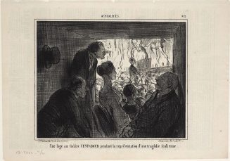 Une loge au théâtre VENTADOUR pendant la représentation d'une tragédie italienne.