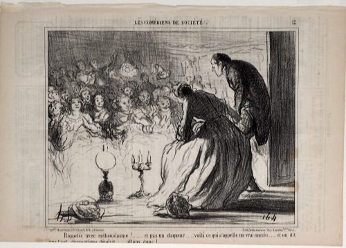 Honoré Daumier (Künstler*in), Rappelés avec enthousiasme!....... et pas un claqueur..... voilà ce qui s'appelle un vrai succès..... et on dit que l'art dramatique dépérit.... allons donc!...., 01.05.1858