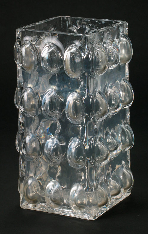 Kristallglaswerk Hirschberg (Ausführung), Vase mit ovalen Ausbuchtungen, 1960/70er-Jahre