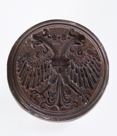 Unbekannt (Künstler*in), Siegelstempel und Abdruck des Kaiserswerther Stadtsiegels, nach 1424