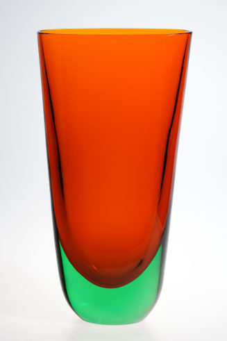 Orange-grüne "sommerso"-Vase