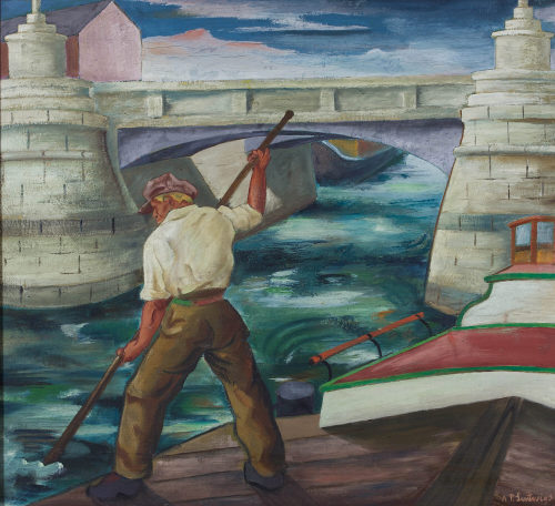 Peter Ludwigs (Künstler*in), An der Schleuse, ca. 1930