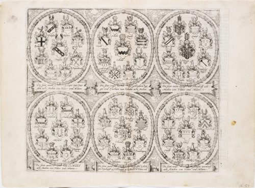 Franz Hogenberg (Künstler*in), Beschreibung derer Fürstlicher Güligscher ec. Hochzeit: Wappen, 1587