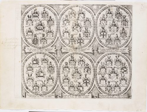 Franz Hogenberg (Künstler*in), Beschreibung derer Fürstlicher Güligscher ec. Hochzeit: Wappen, 1587