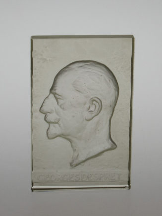 Bildnisplakette des belgischen Glaskünstlers und Industriellen Georges Despret (1862-1952)
