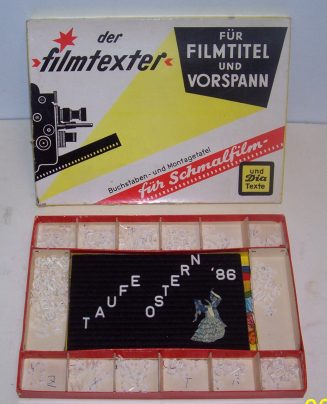 der "filmtexter" (Tricktiteltafel)
