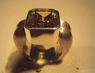 Babette Bauer: Ring, Lemoncitrin, 925/-Silber, 2003