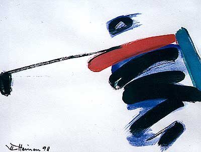 Dieter Heinen: Pirouette, Acryl auf Papier, 36 x 48 cm, 1998