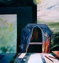 Edith Schlagenhauf-Frick: Selbstportrait, Acryl auf Leinwand, 130 x 120 cm, 2002