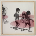 Giovanna Prandi: BAMBINI SULLA SPIAGGIA, 100 x 100 cm, Bleistift auf Papier, Polyesterharz auf  ...