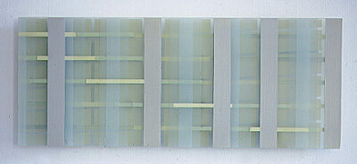 Gaby Terhuven: G9/01', Öl auf Glas, 20x50x2.8cm, 2001