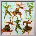 Silvia Gudehus: Hula-Hasen, Sand und Gold, 40x40