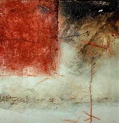 Chardin: o.T., Acryl a.Lw., 45x45cm, mixed media, 2003