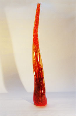 Chr. Netishen: Believer, 2002, blownglass, broken glass,106 X 13.5 cm