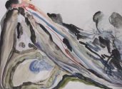 Elisabeth Köhler: Fließbild, Aquarell, 60x80, 1999