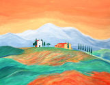 Edith Laue: Toscana (Acryl auf Leinwand, 2002, 80x100)