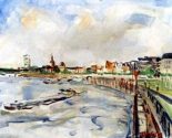 Theo Quekel: Rheinpromenade, 37 x 45 cm, Öl auf Lwd, 2003