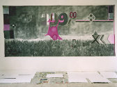 Christian Deckert: OHNE TITEL, 2002, 155x370 cm, Acryl, Graphit