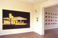 Benjamin Nachtwey: GROSSE JET I, 200x300cm, 2003, Acryl auf Leinwand, Ausstellungsinstallation  ...