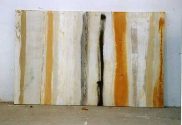 M. Schopen-Richter: o. T., 2004, Acryl/Papier/Holz, 90 x 120 cm