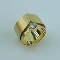 N. Ferkinghof: Ring, 2003, 750/000 Gold, 1 Brillant