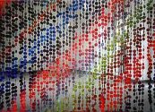 Lena Kuntze: Badlands II [63 x 63 Bildpunkte], Papier, ca. 400 x 400 cm, Installation, 2004