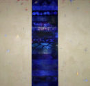 Marlies Blauth: Leuchtendes Blau, 2007.Mischtechnik/ Linolschnitt auf Hartfaser, 80 cm x 85 cm
