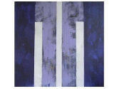 Marlies Blauth: Blau-Violett, 2006. Acryl/ Erde/ Gips auf Hartfaser, 80 cm x 85 cm