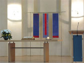 Marlies Blauth: Triptychon Spiritualität - Vitalität, 2006. Acryl/ Gips/ Öl auf