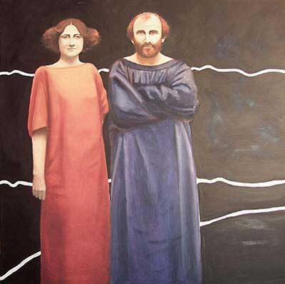 Ioana Luca: Gustav Klimt und Emilie Flöge, 2005, 150 x 150 cm, Öl auf Leinwand