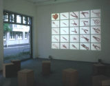 Eric Lanz: Eingriff(Bulimie) (Videoprojektion, Ton, 2002)