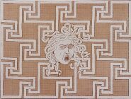 Sabine Boehl: MEDUSA, Glasperlen auf Leinen, 84,5 cm x 114 cm, 2003-2004