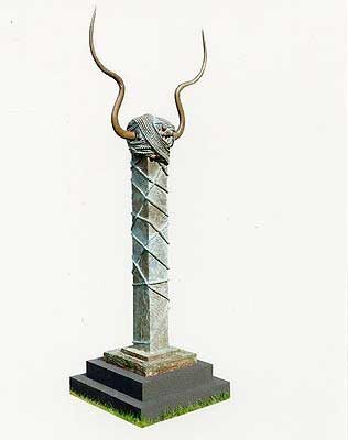 Jürgen Weber: Minotaurus III, Bronze Auflage, 7 Expl., 1990, 215 x 68 x 66 cm, #21.075