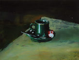 H. Döhrn: Espresso, 2002, Hinterglasmalerei, 50 x 40 cm