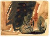 Dagmar Triet: 'Meditation', 28 x 40 cm, 1987, Aquarell und Öl auf Papier